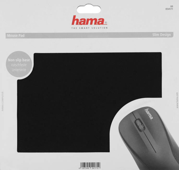 Коврик для мыши HAMA H-54171 S черный, джерси, 223х183х3мм [00054171]