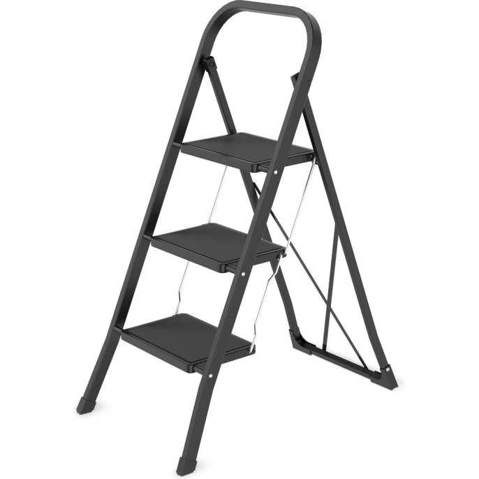 Стремянка Hausmann HM-WK6018F-3A Actru, 3 ступени, черн.