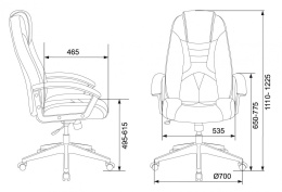 Кресло игровое ZOMBIE 8, экокожа, до 120кг, черный/белый