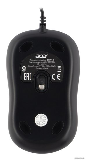 Мышь Acer OMW140 черный оптическая 1200dpi USB 3but ZL.MCEEE.00L