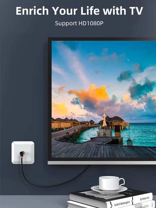 Кабель CABLETIME CF35L (CT-AV101-10-W2) 2 м, TV/антенны, 90 градусов, 75 Ом, белый