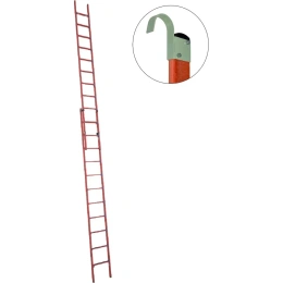 Диэлектрическая стеклопластиковая приставная, раздвижная лестница Антиток крюки ЛСПРД-7.0 Евро К 471578