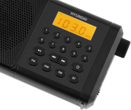 Радиоприемник портативный Hyundai H-PSR115 черный USB microSD