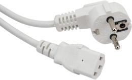 Шнур питания Lanmaster (LAN-PP13/SHA-1.0-WH) C13-Schuko проводник.:3x0.75мм2 1м 220В 10А белый