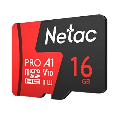 Карта памяти Netac NT02P500PRO-016G-R microSDXC Memory Card 16Gb UHS-I U1 + microSD-- SD Adapter