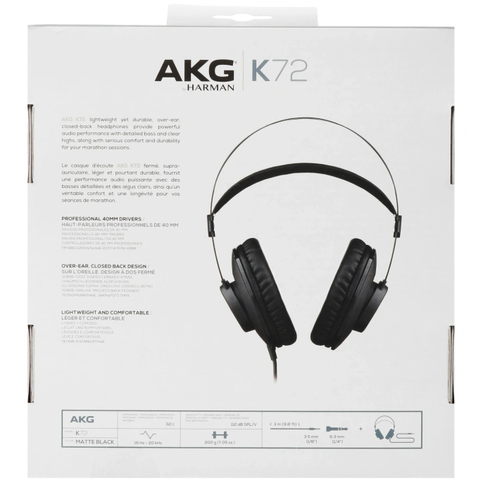 Проводные наушники AKG K72 черный 2016