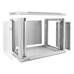 Шкаф телекоммуникационный 19" настенный 9U ExeGate EC-WM-9U.450.M.GREY (19”, 9U, 600x450x500mm (ШхГхВ), передняя дверь металл, съемные боковые панели, пыле- и влагозащита IP23, светло-серый RAL 7035) EX298613RUS
