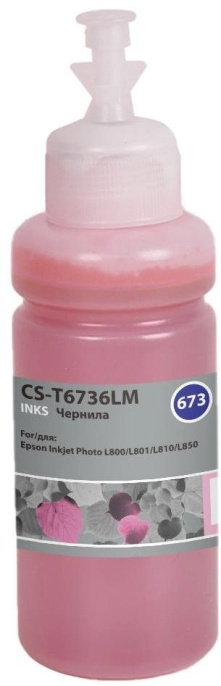 Чернила Cactus CS-T6736LM 673, для Epson, 70мл, светло-пурпурный