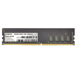 Exegate EX283081RUS Модуль памяти ExeGate Value DIMM DDR4 4GB PC4-21300 2666MHz