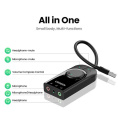 Аудио переходник UGREEN CM129-40964 USB to AUX 3.5mm, Mic & Ear, выход 1 - зеленый порт 3,5 мм для наушников, выход 2 - красный порт 3,5 мм для микрофона, выход 3 - комбинированный разъём для гарнитуры, функция отключения наушников и микрофона и регулято