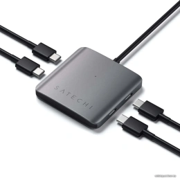 USB-C хаб Satechi Aluminum 4 порта Интерфейс USB-С. Цвет: Серый космос (ST-UC4PHM)