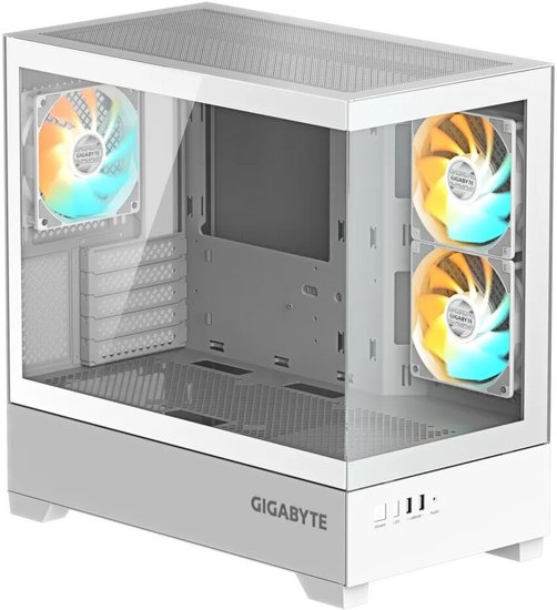 Корпус Gigabyte GB-C201PI белый без БП mATX 6x120mm 3x140mm 2xUSB3.0 audio bott PSU