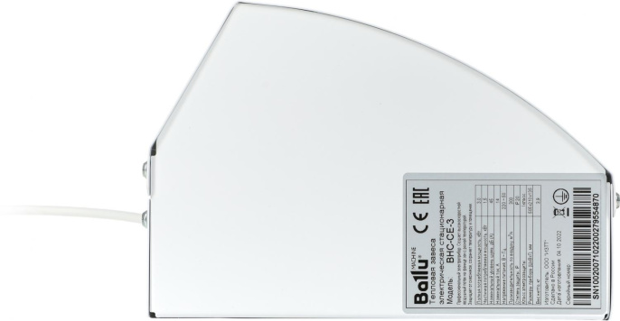 Тепловая завеса Ballu S1 Eco BHC-CE-3, 3кВт белый