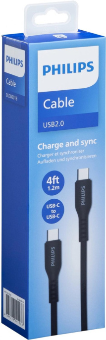 Кабель Philips DLC8601 USB Type-C m -USB Type-C m 1.2м черный коробка упак.:1шт