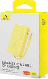 Портативное зарядное устройство Baseus P1002210BY23-00 Magnetic Mini Wireless Fast Charge Type-C Edition 10000mAh 30W Lemon Yellow