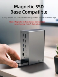 Многопортовая док-станция CABLETIME CB18D (CT-DK181-AG) 18-В-1 8K USB-C с поддержкой macOS MST на Chipset DL6950 (поддерживает 3 экрана)