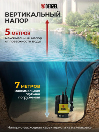 Насос дренажный Denzel DP800A 800Вт 8500л/час центробежный 97219
