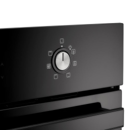 Электрический духовой шкаф Evelux Электрический духовой шкаф, 60 см, объем 65 л, механическое + сенсорное управление, LED дисплей, таймер, конвекция, 7 режимов, гриль, защита при перегреве, защита от детей, 2 стекла в дверце, цвет черный