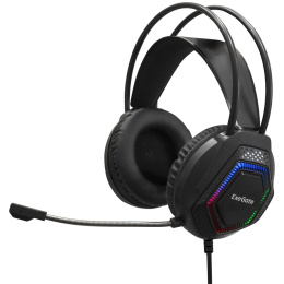 Гарнитура ExeGate Cosmos HS-704GL EX289747RUS Объемный звук 7.1, гибкий дежатель микрофона,  длина кабеля 2.5м, динамик 50мм, 20-20000Гц, RGB подсветка, USB интерфейс