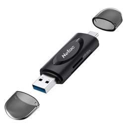 Картридер Netac WK14 WK14BKCN USB3.2 SD, SDHC, SDXC, microSD, microSDHC, microSDXC, USB Type-A/USB Type-С, Черный