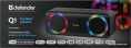Портативная колонка Q1 10Вт, Light/BT/FM/USB/TF/AUX Defender,65301