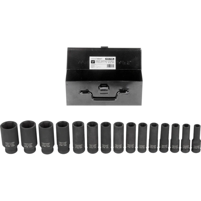 Набор головок ударных глубоких (15 пр, 1/2" 10-32 мм) WIEDERKRAFT WDK-710BL