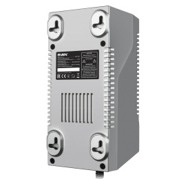 SVEN Стабилизатор VR-F1000 ≤320Вт, Вх.184-285V,4 × CEE7/4 2*AVR, 2*сетевой фильтр серебро SV-018818