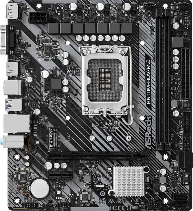 Материнская плата ASRock H610M-HDV/M.2 R2.0, Socket LGA 1700, Intel H610, mATX, Ret