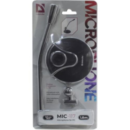 Микрофон Defender MIC-117,  черный [64117]