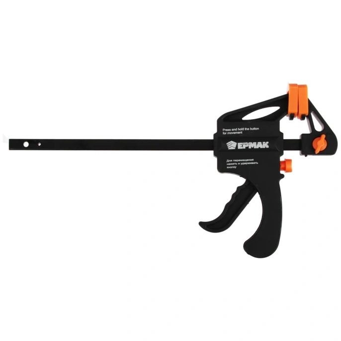 Универсальная F-образная струбцина ЕРМАК 150х265х45 пластмассовый корпус 668-045