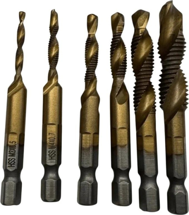 Набор метчиков/сверл Turbosky SM2-6 в комплекте 6 предметов