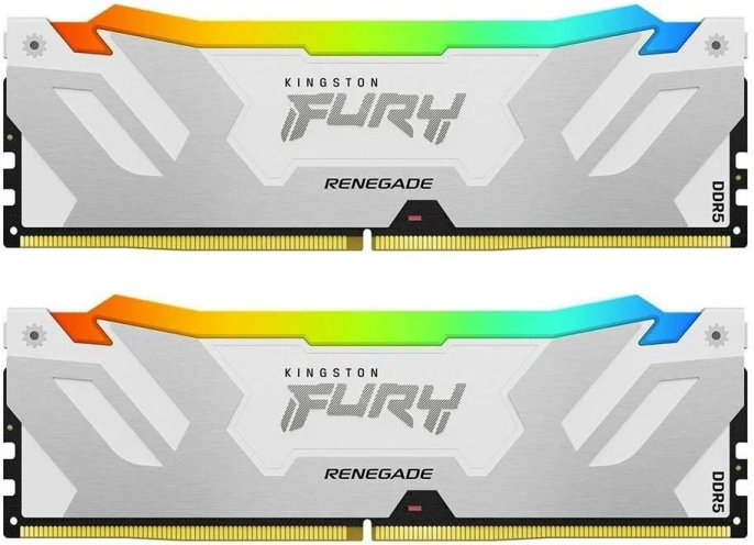 Модуль памяти Kingston 32GB 6400MT/s DDR5 CL32 DIMM Kit of 2 FURY Renegade RGB White XMP KF564C32RWAK2-32