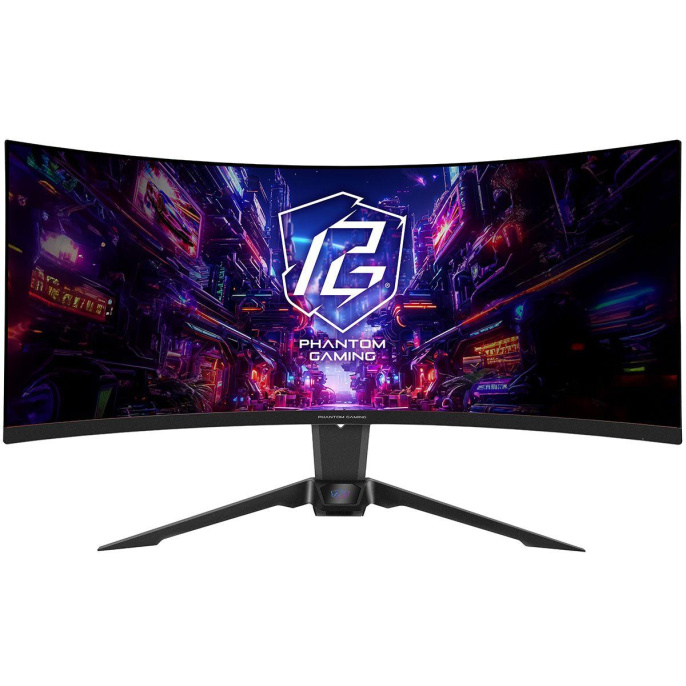 Монитор ASROCK 34" PG34QRT2B VA 3840x2160 1 ms GTG 500 cd 180Hz HDR 400 VESA HAS Tilt HDMI*2 DP*2 MM HAS Swivel Pivot Black