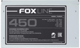 Блок питания Foxline FZ450R 450W, ATX, NOPFC, 120FAN, 2xSATA, 2xPATA, 1xFDD, 24+4