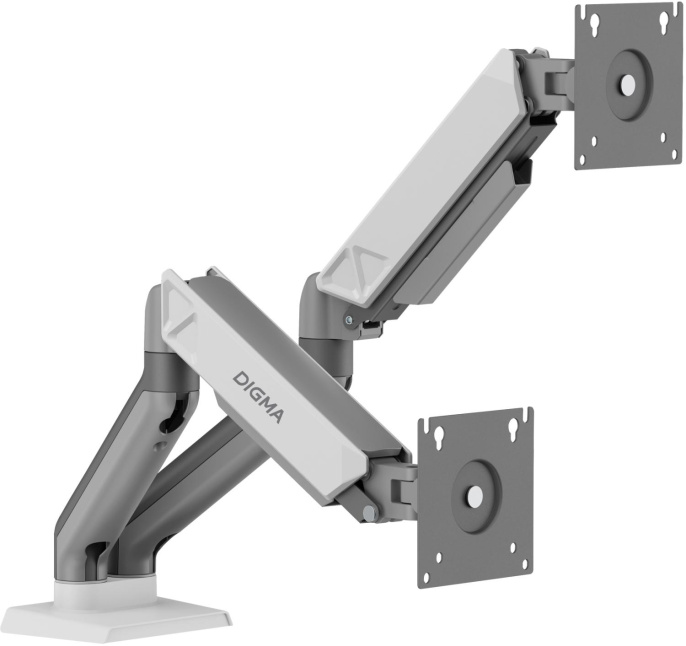 Кронштейн для мониторов ЖК Digma D-MM102D, до 32", до 9кг, крепление к столешнице, поворот и наклон, серый