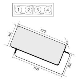 Индукционная варочная панель ELICA, 87см, две Bridge zone, сенсорное управление, 9 уровней мощности, Booster, индикатор остаточного тепла, распознование посуды, пауза, подогрев, таймер, цвет черный PRF0183917