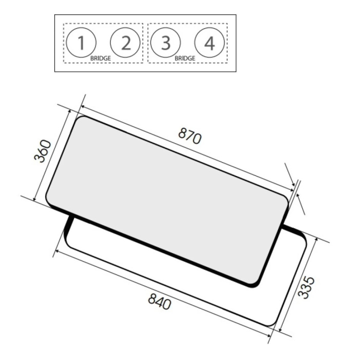 Индукционная варочная панель ELICA, 87см, две Bridge zone, сенсорное управление, 9 уровней мощности, Booster, индикатор остаточного тепла, распознование посуды, пауза, подогрев, таймер, цвет черный PRF0183917
