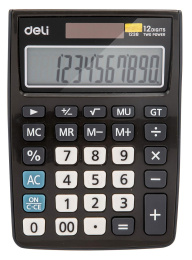 Калькулятор DELI E1238black,  12-разрядный, черный