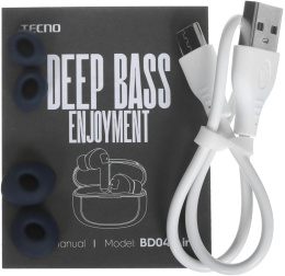 Наушники TECNO Buds 4 Air BD04, Bluetooth, внутриканальные, синий [bd04 air midnight blue]