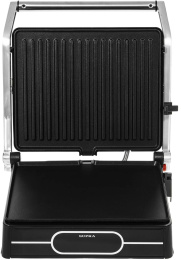 Электрогриль Supra GS-7410 2000Вт черный/серебристый