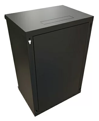 Шкаф коммутационный WRline (WR-TW-2245-SR-RAL9004) настенный 22U 600x450мм пер.дв.металл 2 бок.пан. 60кг черный 370мм 1086мм IP20 сталь