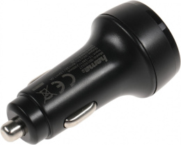 Автомобильное зарядное устройство HAMA H-183327, USB-C, USB-C, 18Вт, 3A, черный [00183327]