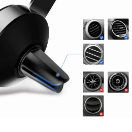 Подставка-держатель UGREEN LP130 (50564) Gravity Drive Air Vent Mount Phone Holder на вентиляционную решетку автомобиля. Цвет: серый космос