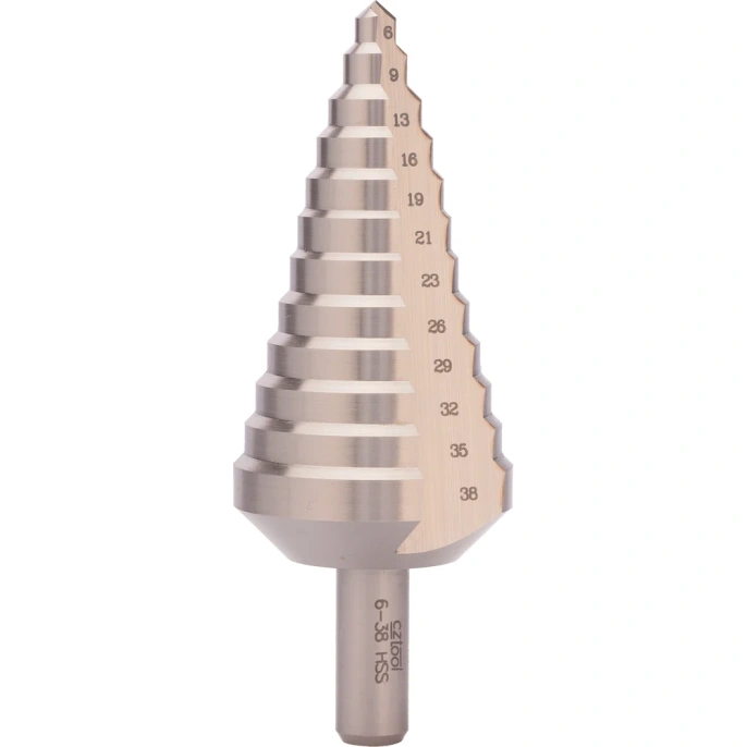 Ступенчатое сверло 6-38 мм, HSS, хв. 10 мм Bucovice Tools 641030