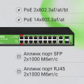 Коммутатор Digma DSP216G-2G-2S-R300, неуправляемый