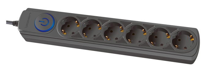 Сетевой фильтр Ippon BK-6-EU-1.8-16-B, 1.8м, черный