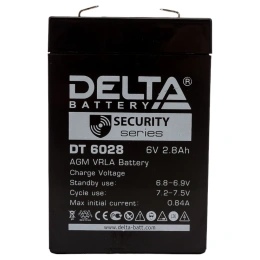 Аккумуляторная батарея 6V/2.8Ah Delta DT 6028 66/33/97(103), 0.61кг, 5лет, F1  4614010040024