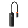 Переходник Baseus WKQX000201 Lite Series Ethernet Adapter Type-C to RJ45 LAN Port (100Mbps) Black (рабочий ток: <150мА, рабочее напряжение: 5В, материал: алюминиевый сплав)
