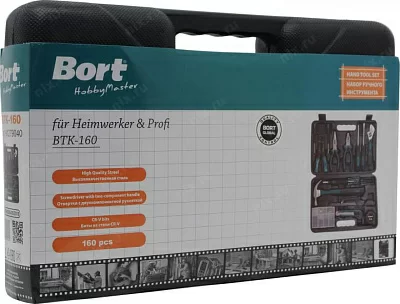 Набор инструментов Bort BTK-160 38 предметов (жесткий кейс)