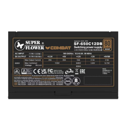 Блок питания 650Вт/ Power Supply Super Flower Combat DB, 650W, ATX, 120mm, 4xSATA, 3xPCI-E 6+2 , APFC, 80+ Bronze, non-Modular SF-650C12DB